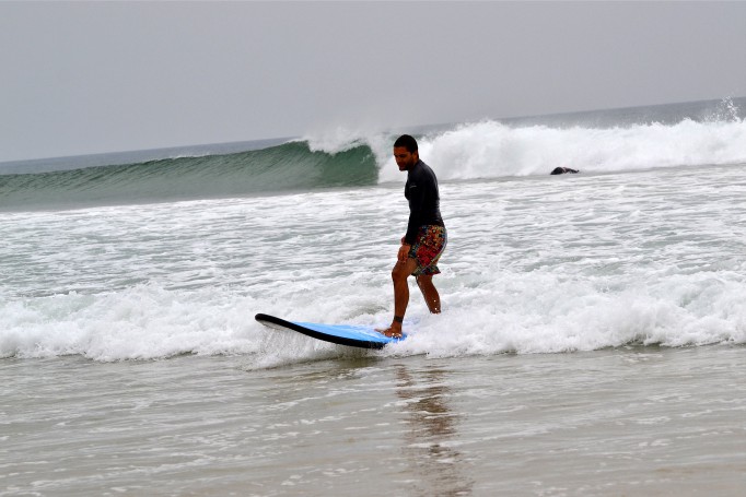 Surfing in Belongil Beach, Byron Bay