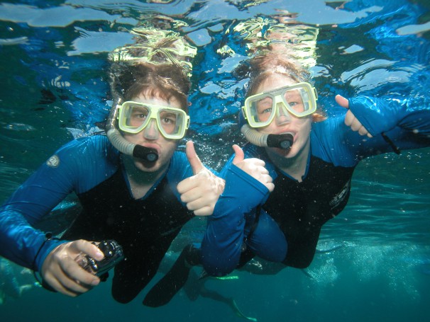 Annie and Seb on snorkelling trip two!