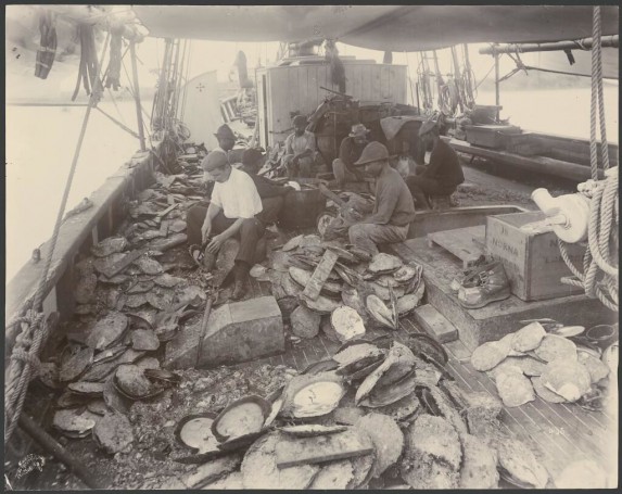 On Board a Pearling Lugger, Thursday Island, Queensland