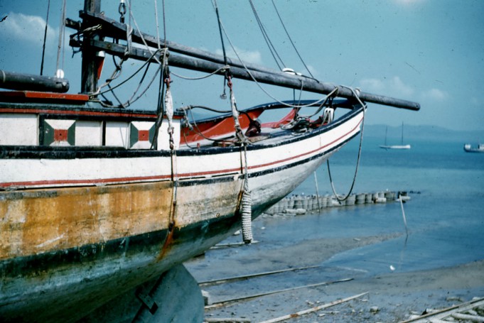 Pearling Lugger on Slipway, Thursday Island c 1958