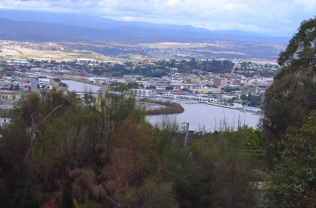 Launceston. A view of the city across the Tamar River in Tasmania.
