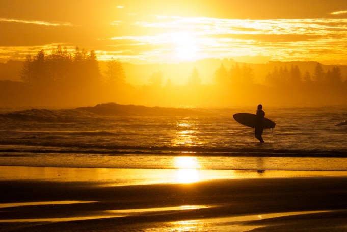 Lone Surfer Byron Bay Sunset