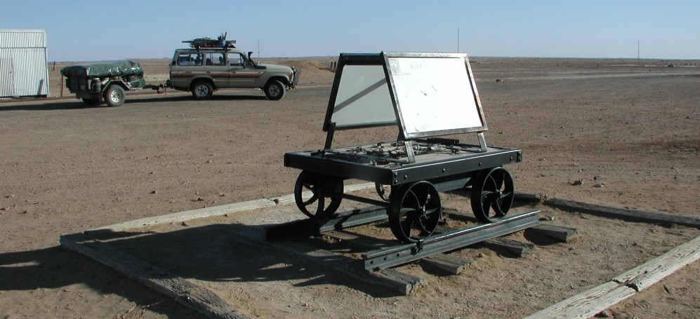 Old Ghan info display at Curdimurka