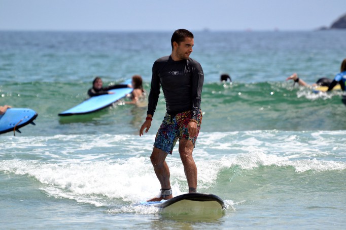 Surfing in Belongil Beach, Byron Bay