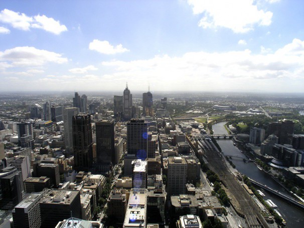 Looking towards the Yarris hills - Rialto tower Melbourne