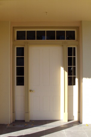 Square Georgian style doorway in Launceston Tasmania.