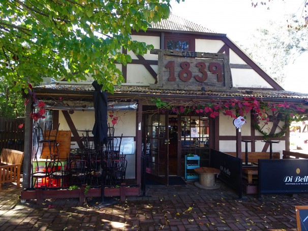 Hahndorf. Adelaide Hills. Cafe 1839 closed during coronavirus. Built in German style with half hipped roof line. Not built in 1839 but the town was established then.
