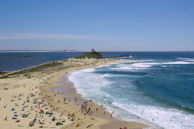 Nobbys Beach from Fort Scratchley