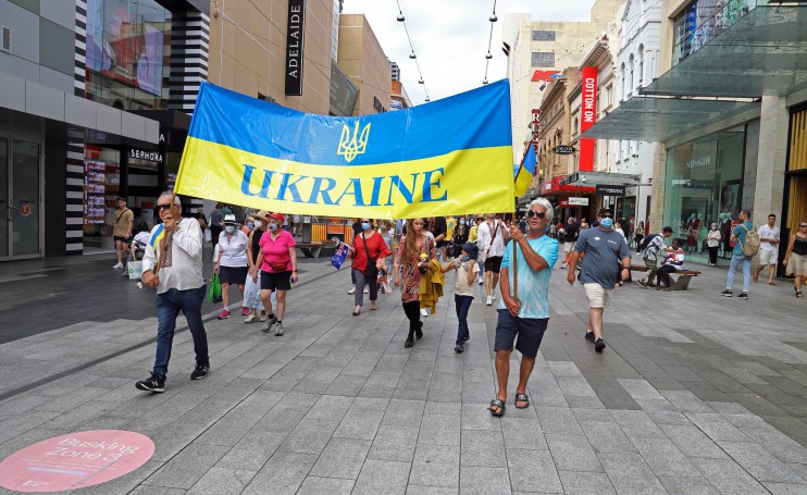 Support Ukraine Rally, Rundle Mall, Adelaide
