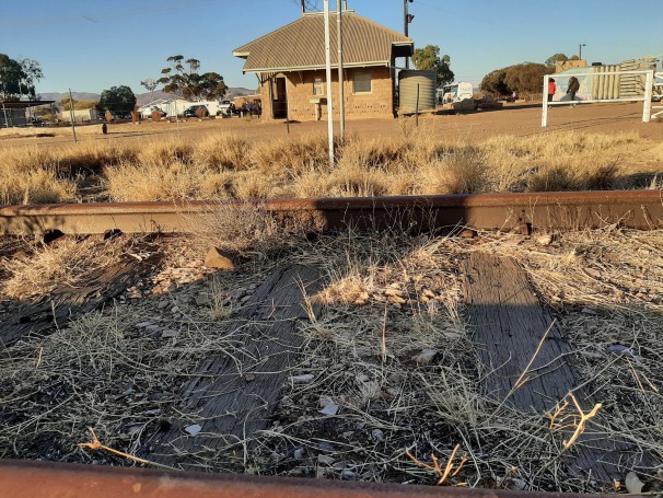 Parachilna. The 1956 built railway station used by the Old Ghan from Adelaide to Alice Springs.
