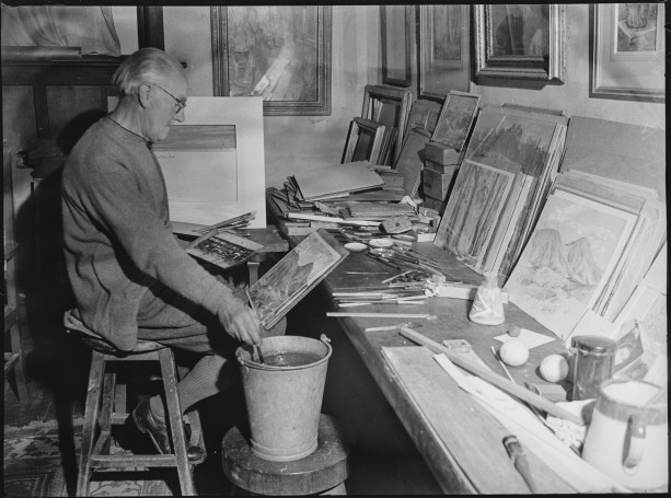 Hans Heysen painting, Hahndorf, photographed by R. Donaldson