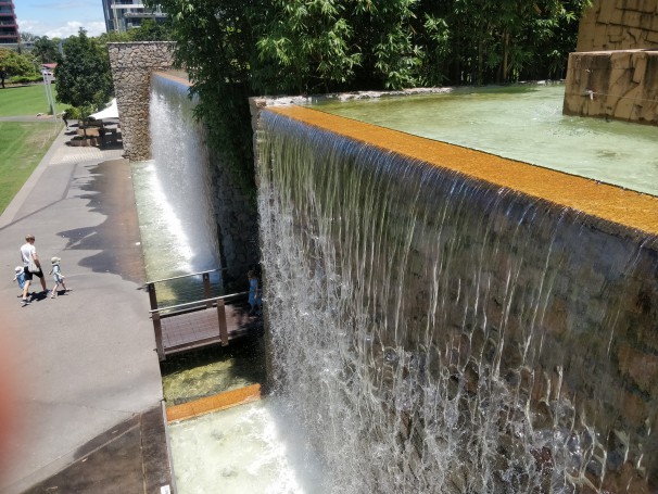 Waterfall wall - Roma Street Parkland, Brisbane