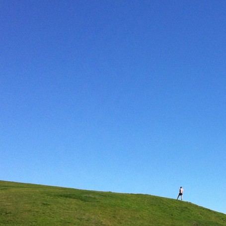 Man exercising in Alexandra Battery Park, Hobart, Tasmania