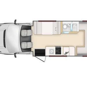 Apollo Euro Star Motorhome – 4 Berth – day layout