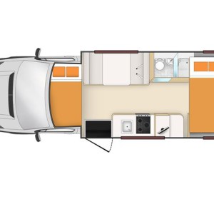 Apollo Euro Star Motorhome – 4 Berth – night layout