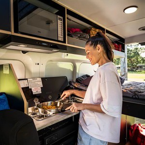 Britz HiTop Voyager 4 Berth – AU Kitchen Stovetop Sink