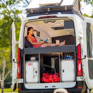 Britz Voyager AU Rear Storage and Pop-top Bed
