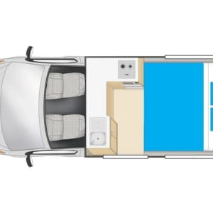 Cheapa HiTop Campervan – 2 Berth Layout 2