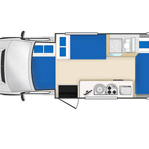 Cheapa Motorhome – 6 Berth – night layout