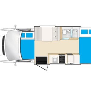 Cheapa Motorhome – 4 Berth Layout