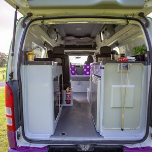 Jucy Chilld Sunseeker 4 Berth AU Interior Rear Kitchen Cabinets