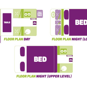 Jucy Condo Campervan – 4 Berth – layout