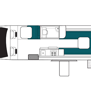 Maui Ultima Plus Campervan – 3 Berth – day layout