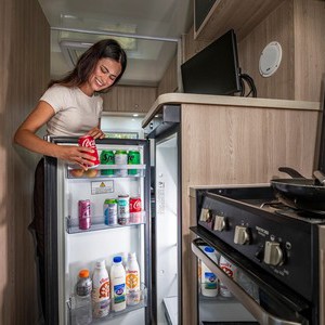 Mighty Big Six AU Woman at Open Fridge