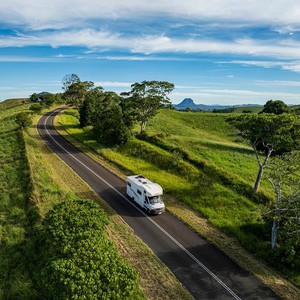 Mighty Double Up AU Aerial Camper on Country Road