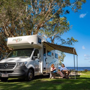 Mighty Double Up AU Couple beneath Awning by Lake