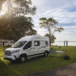 Mighty Highball AU Front Exterior at Lakeside Campsite