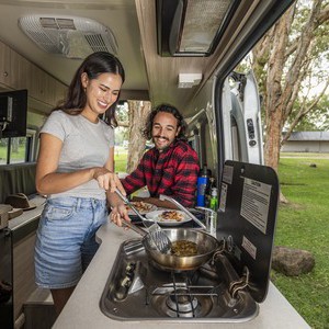 Mighty Highball AU Woman Cooking in Kitchen
