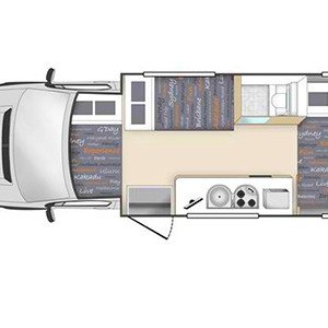 StarRV Hercules Motorhome – 6 Berth – night layout