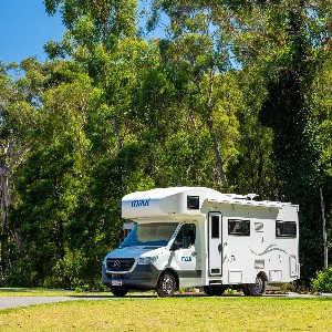 maui Beach 4 Berth AU Exterior Mercedes Front Three Quarter Campground