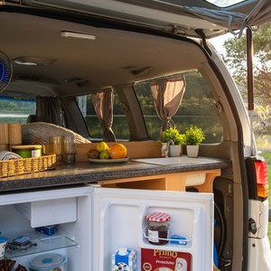 AW SC Campervan – 2 Berth AU Interior Kitchen And Fridge