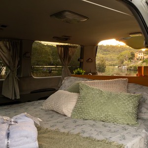 AW SC Campervan – 2 Berth AU Interior Rear Bed With View