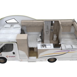 Cruisin Discovery Motorhome – 6 Berth Layout 1