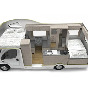 Go Cheap Henty Motorhome – 4 Berth – layout cutaway