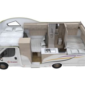 Cruisin Deluxe Motorhome – 6 Berth Layout 2