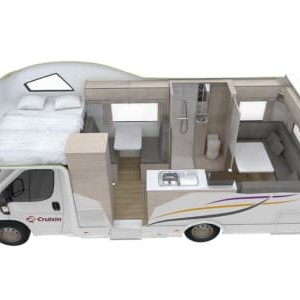 Cruisin Deluxe Motorhome – 6 Berth Layout