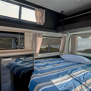 Let’s Go HiTop Campervan – 2+1 Berth – bedroom