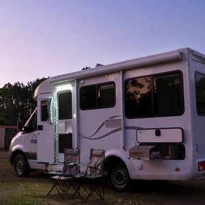 maui Cascade 4 Berth AU Exterior Rear Passenger Side External Cooker Dusk
