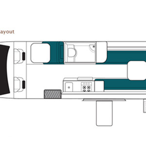 Maui Ultima Campervan – 2 Berth – day layout