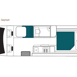 Maui Ultima Campervan – 2 Berth – night layout