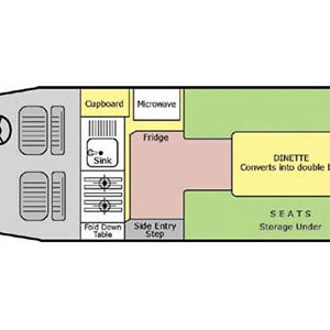 Let’s Go HiTop Campervan – 2 Berth – day layout