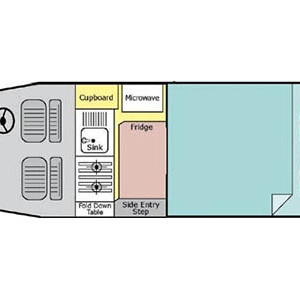 Let’s Go HiTop Campervan – 2 Berth – night layout