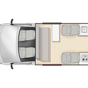 Cheapa Endeavour Campervan – 4 Berth – day layout