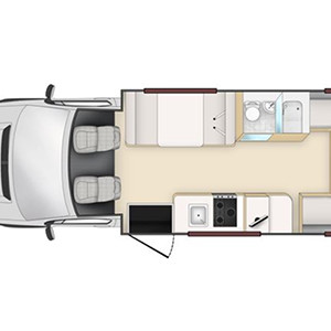 KC Elite Motorhome – 4 Berth – day layout