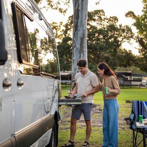 Mighty Deuce Plus AU Couple Cooking at External Kitchen