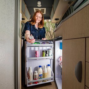 Mighty Deuce Plus AU Woman at Open Fridge